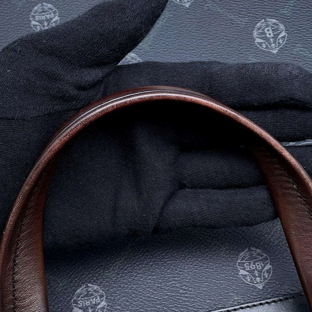 Berluti Passenger Tote Bag Black PVC Coated Canvas Leather