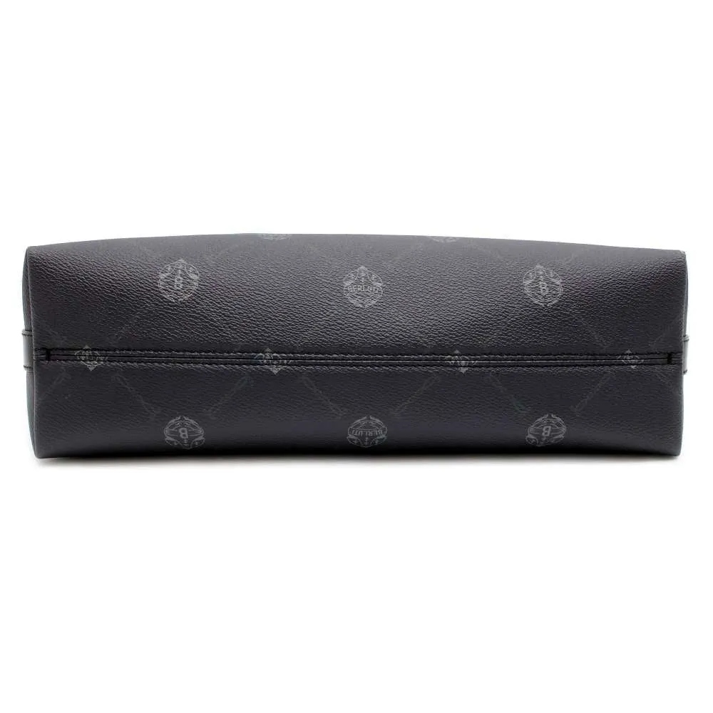 Berluti Passenger Tote Bag Black PVC Coated Canvas Leather