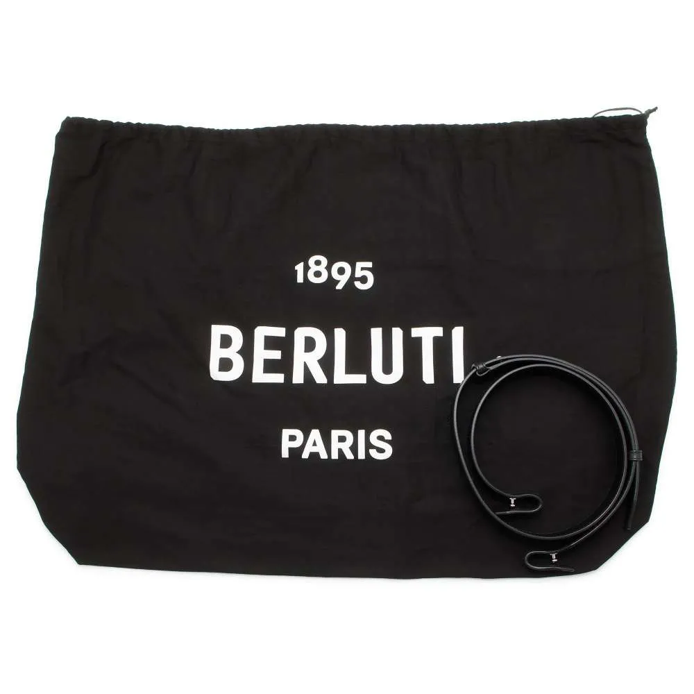 Berluti Passenger Tote Bag Black PVC Coated Canvas Leather