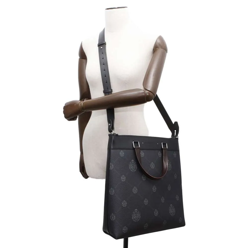 Berluti Passenger Tote Bag Black PVC Coated Canvas Leather