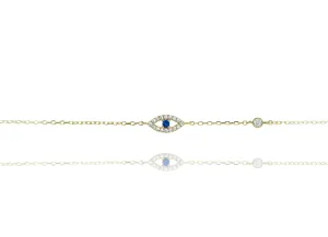 BF-10/GB - Evil Eye Chain Bracelet with a Blue Centre Stone