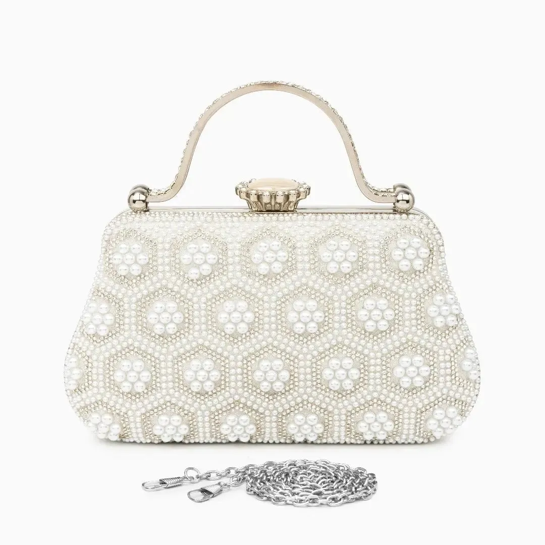 Bianca | A Pearl-Adorned Clutch Bag for Effortless Elegance