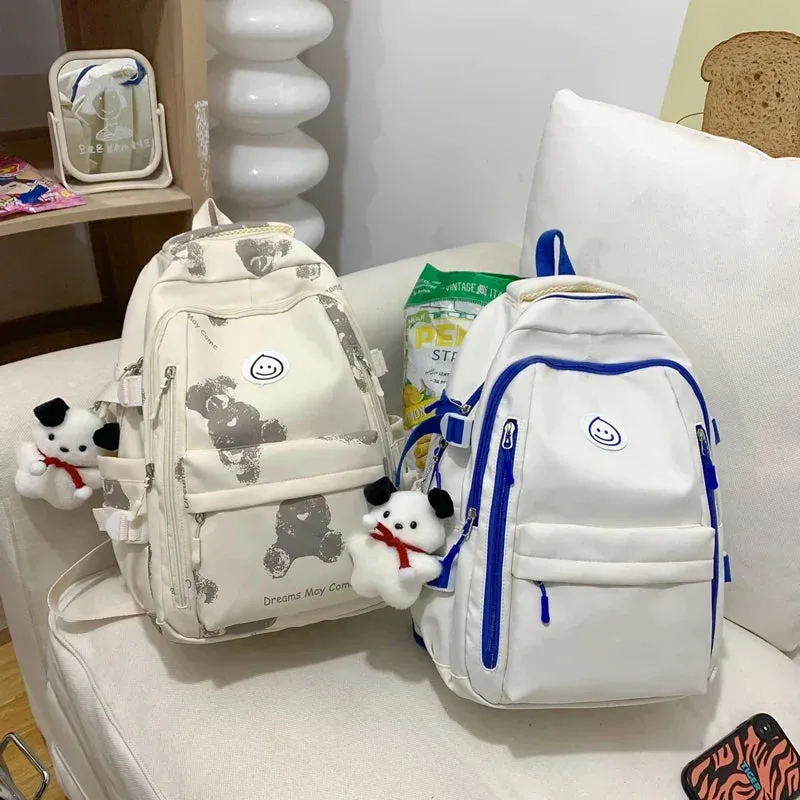 binfenxie Large Female Cute College Backpack Girl Travel Book Backpack Nylon Fashion Ladies Leisure Bag Women Laptop Men School Bags