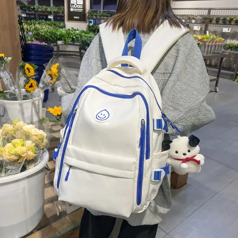 binfenxie Large Female Cute College Backpack Girl Travel Book Backpack Nylon Fashion Ladies Leisure Bag Women Laptop Men School Bags