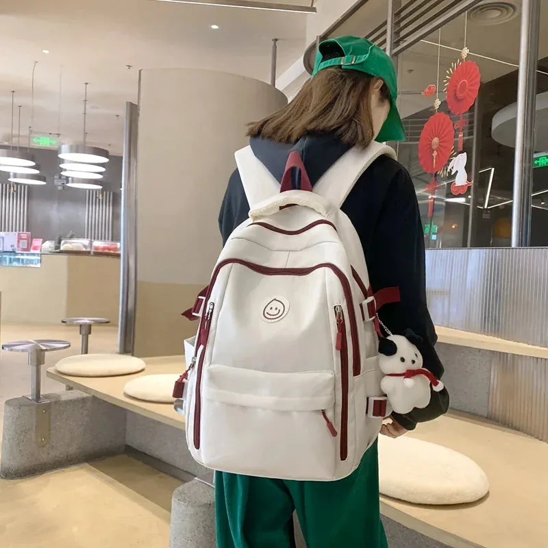 binfenxie Large Female Cute College Backpack Girl Travel Book Backpack Nylon Fashion Ladies Leisure Bag Women Laptop Men School Bags