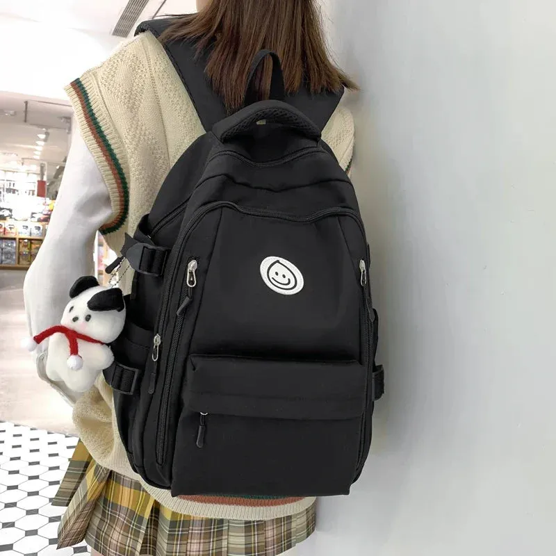 binfenxie Large Female Cute College Backpack Girl Travel Book Backpack Nylon Fashion Ladies Leisure Bag Women Laptop Men School Bags