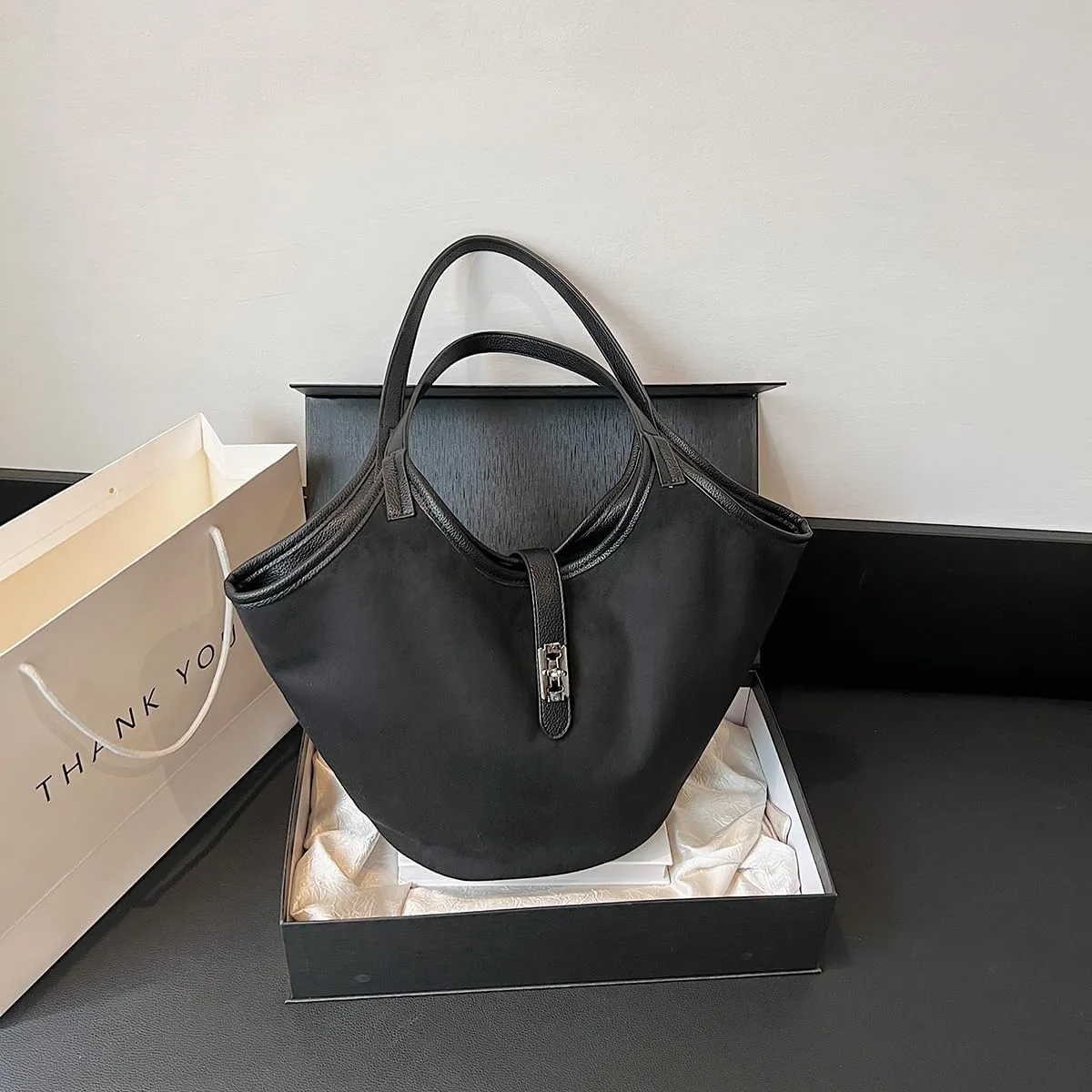 BIOSA Suede Hobo Bag Women's Tote Bag Luxury Retro Suede Slouchy Bag Shoulder Bag Designer Shoulder Bags Shopping Bag Suede Purse Top Carry Bag