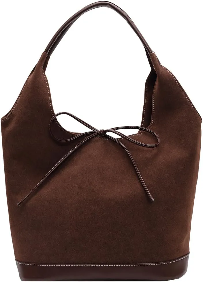 BIOSA Women's Handbag PU Tote Bag Suede Designer Shoulder Bags Shopper Bag Tote Bag Commuter Bag Large Capacity Vintage Top Handle Bag Suede Handbag