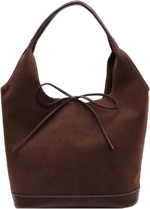 BIOSA Women's Handbag PU Tote Bag Suede Designer Shoulder Bags Shopper Bag Tote Bag Commuter Bag Large Capacity Vintage Top Handle Bag Suede Handbag