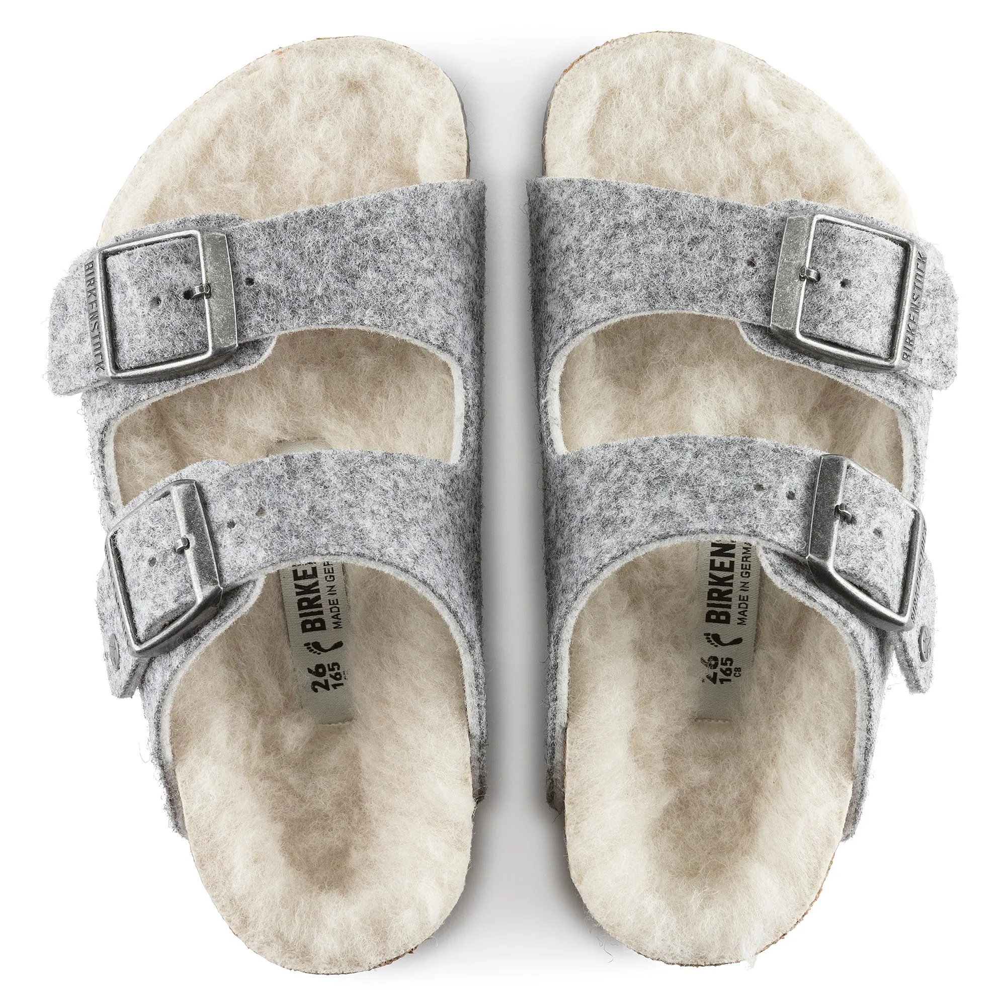 Birkenstock Kids Arizona Shearling light gray wool/natural shearling
