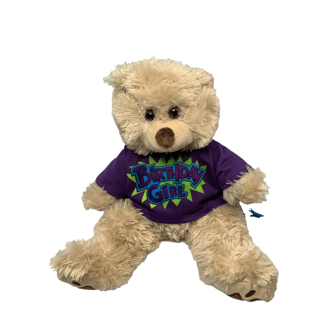 Birthday Girl Furry Brown Bear Gift Set