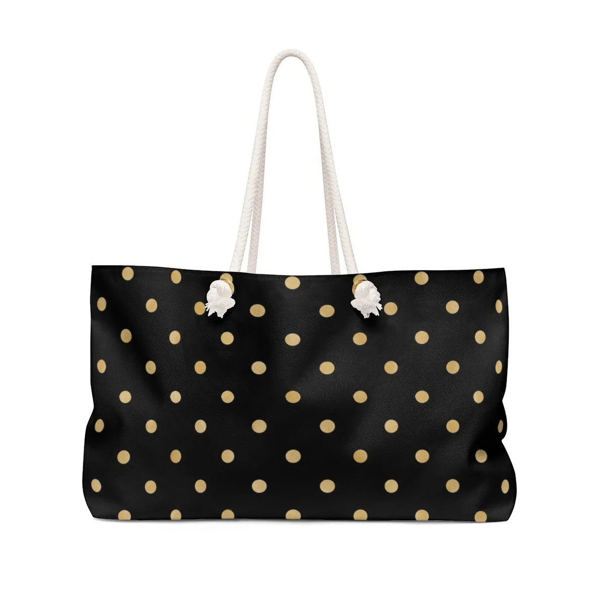 Black and Gold Polka Dot Weekender Bag