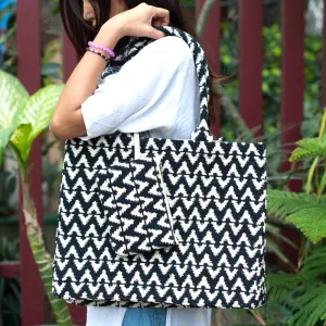 Black And White Zigzag Style Tote bag