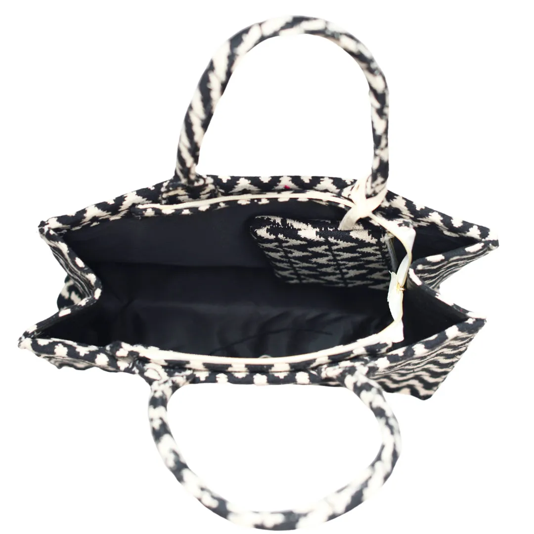 Black And White Zigzag Style Tote bag