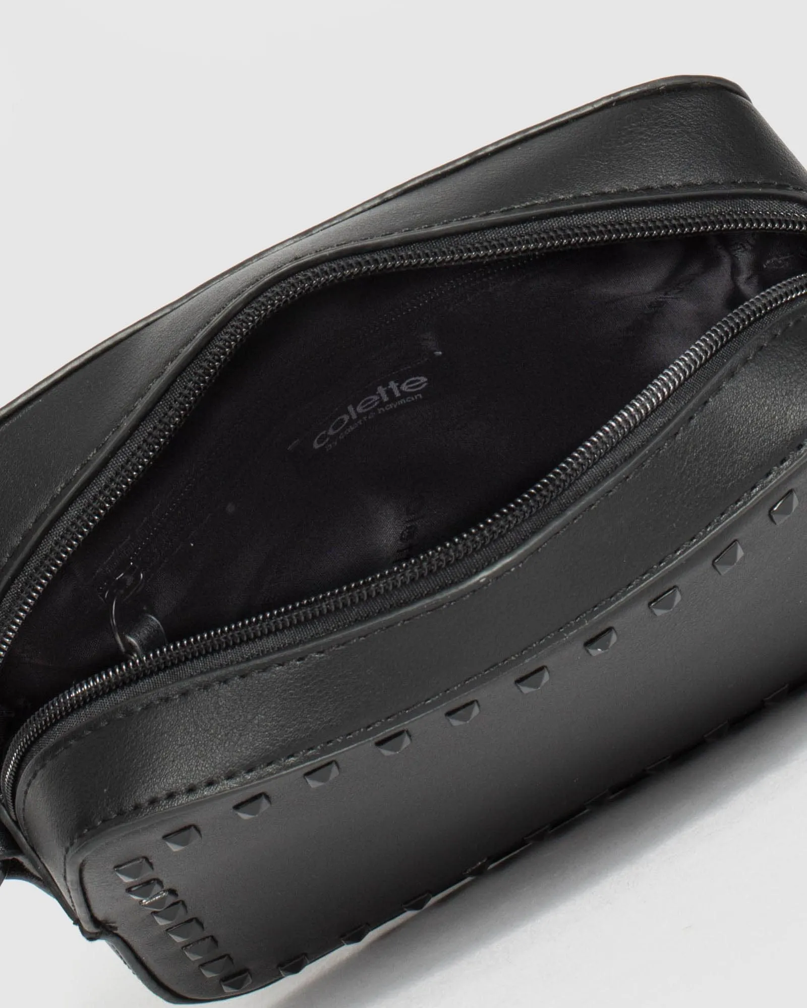 Black Chloe Stud Crossbody Bag