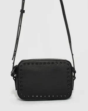 Black Chloe Stud Crossbody Bag