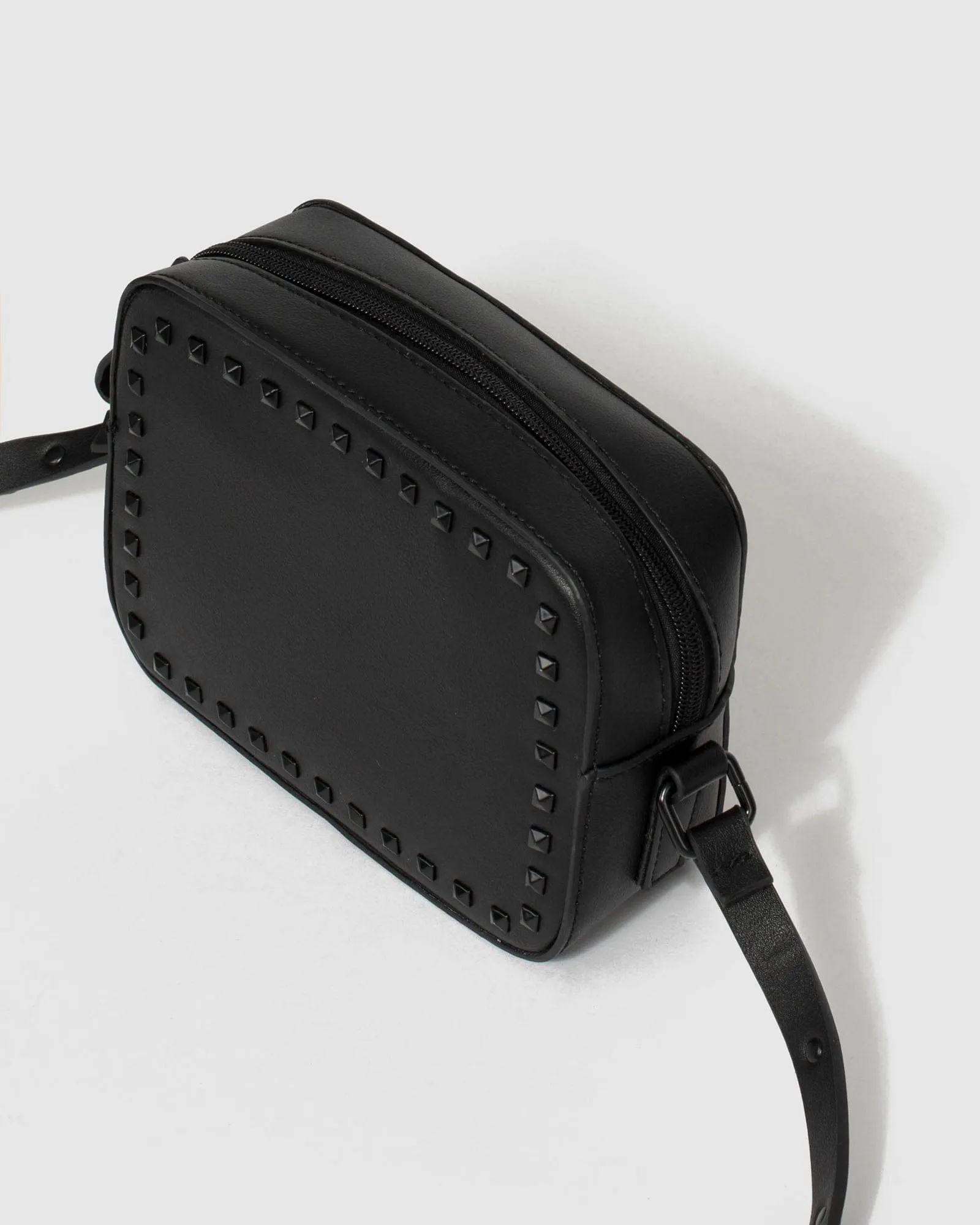 Black Chloe Stud Crossbody Bag