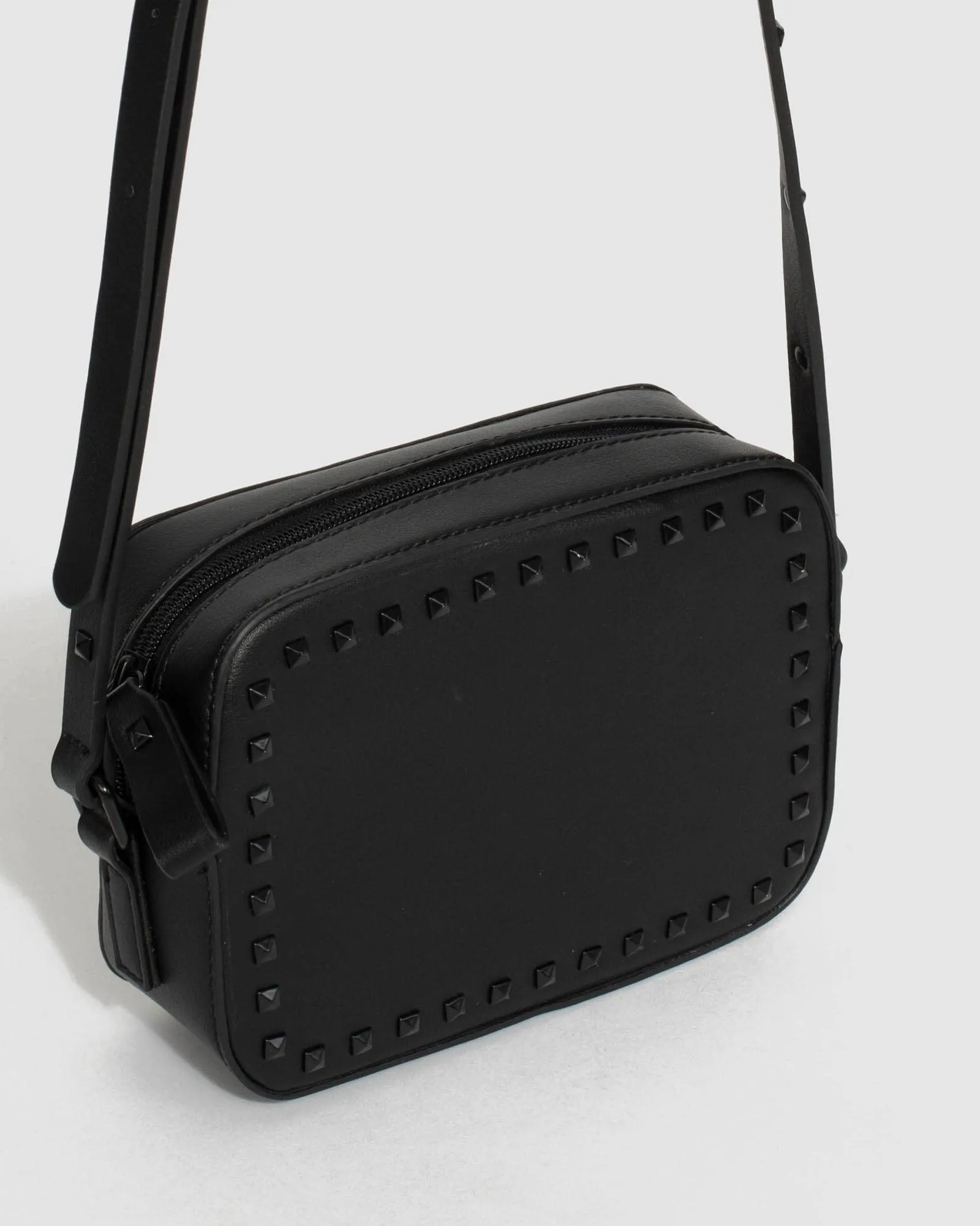 Black Chloe Stud Crossbody Bag