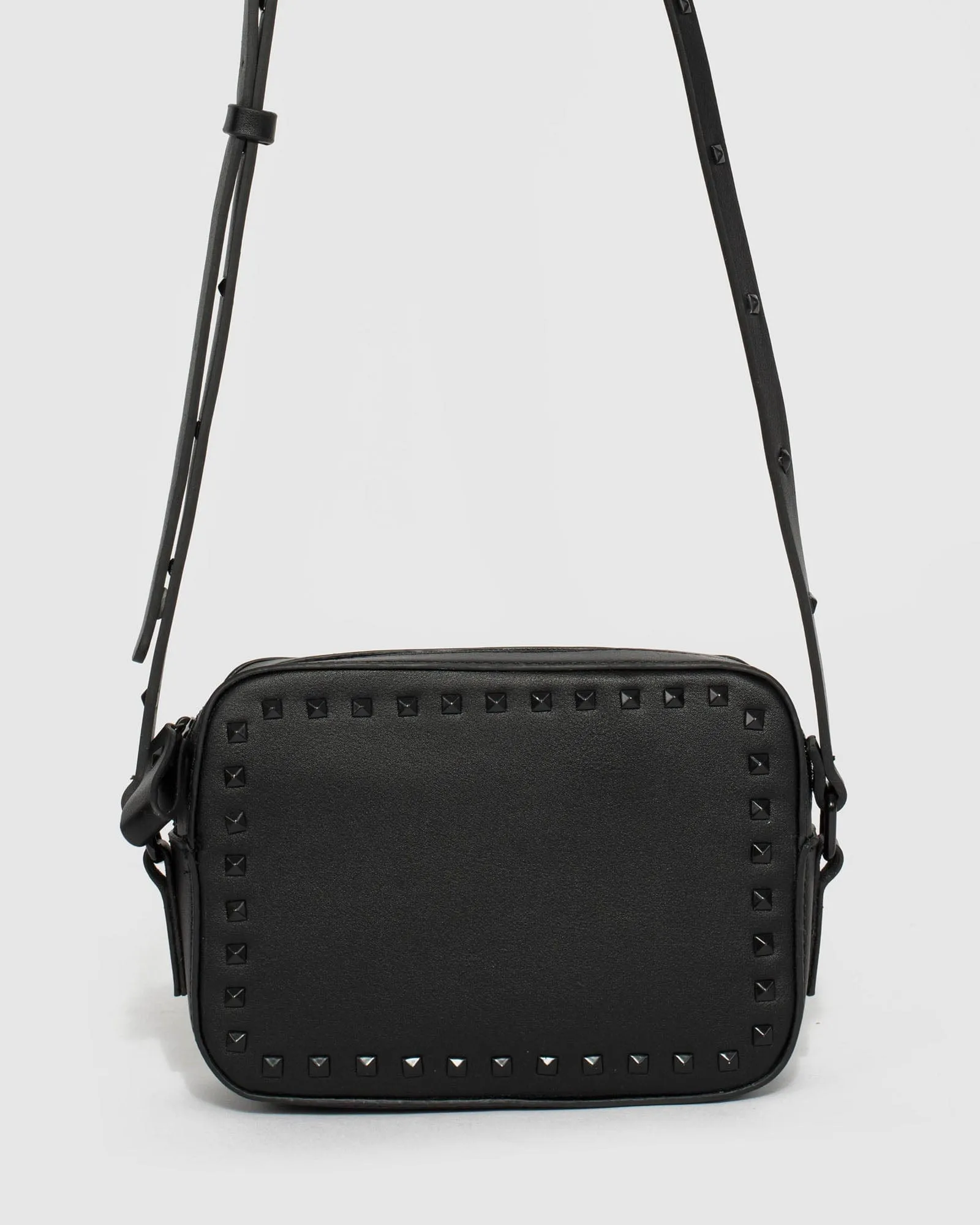 Black Chloe Stud Crossbody Bag