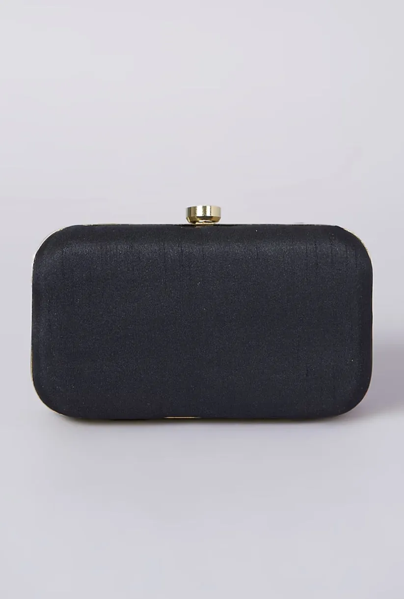 Black Dabka Leaf Clutch