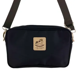Black Double Zipper Crossbody