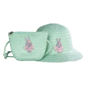 Black Ginger Girls Mint Hat With Bunny Bag