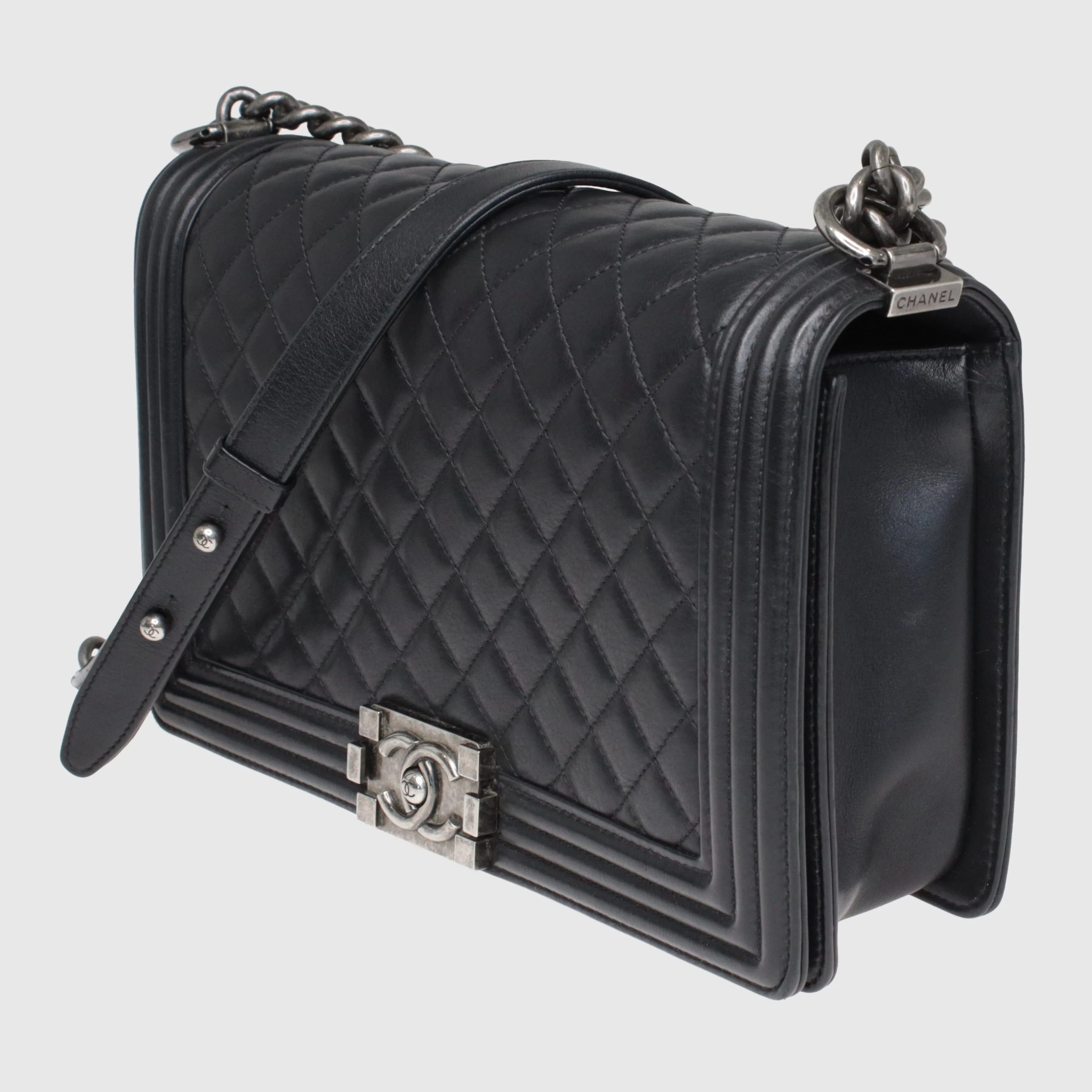 Black Large Quilted Le Boy Bag
