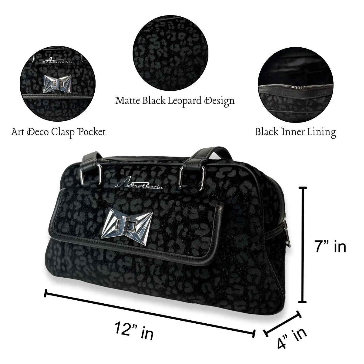Black Leopard Handbag & Shoulder Bag