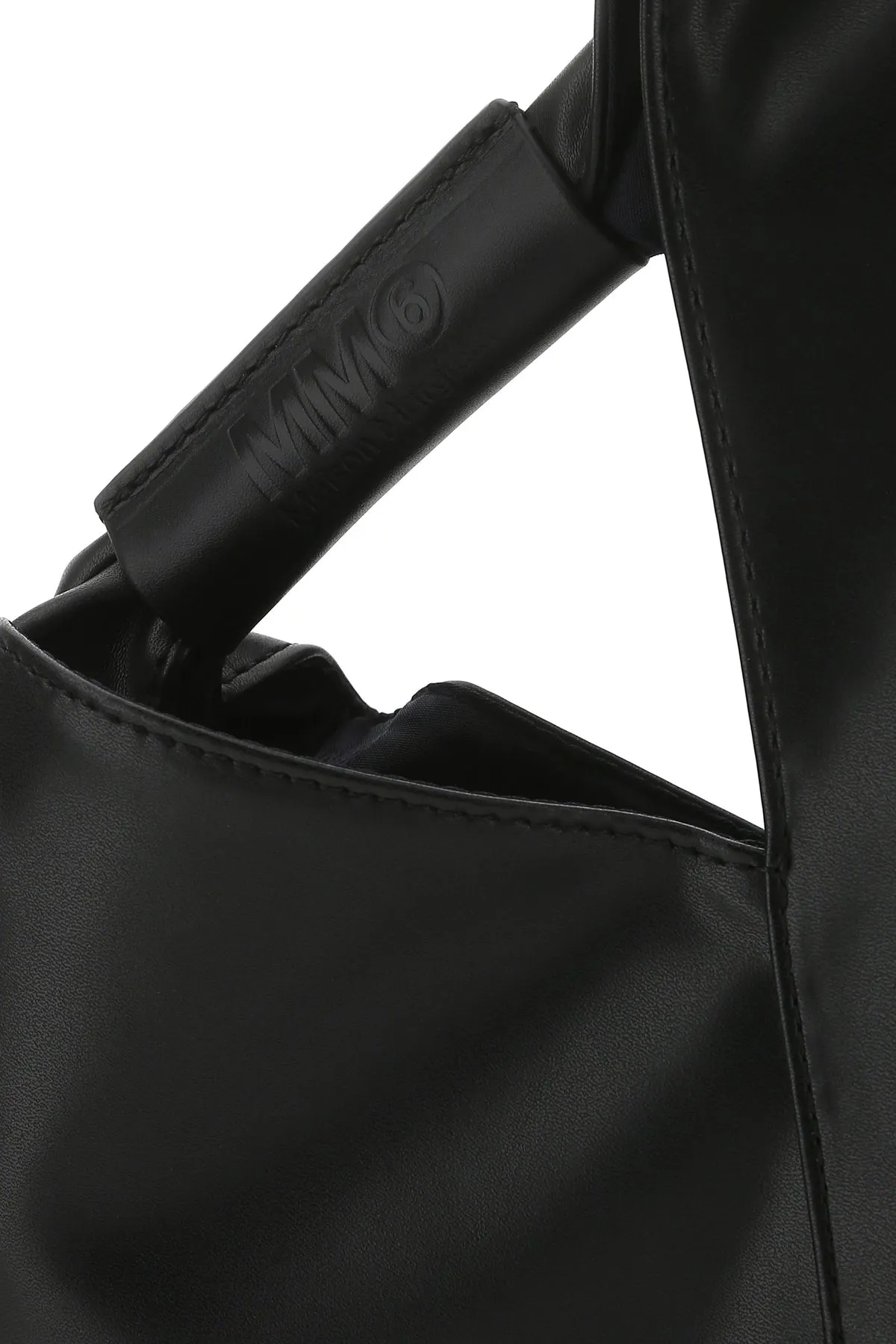 Black synthetic leather Japanese handbag