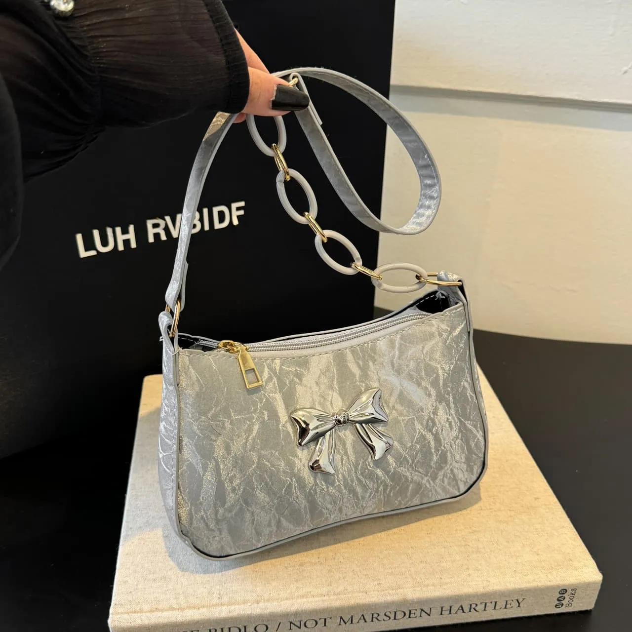 Blue Zone Planet |  Bow PU Leather Shoulder Bag
