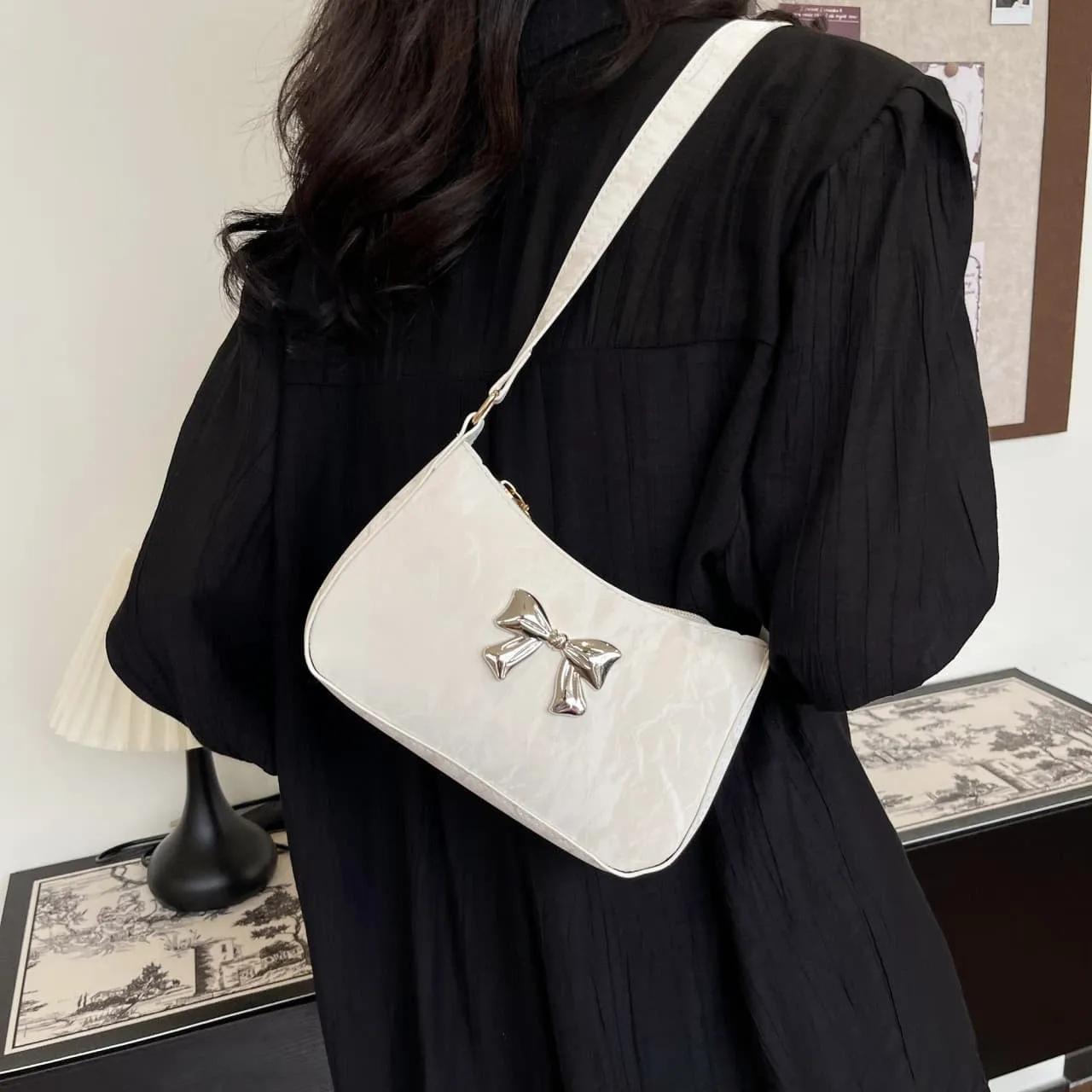 Blue Zone Planet |  Bow PU Leather Shoulder Bag