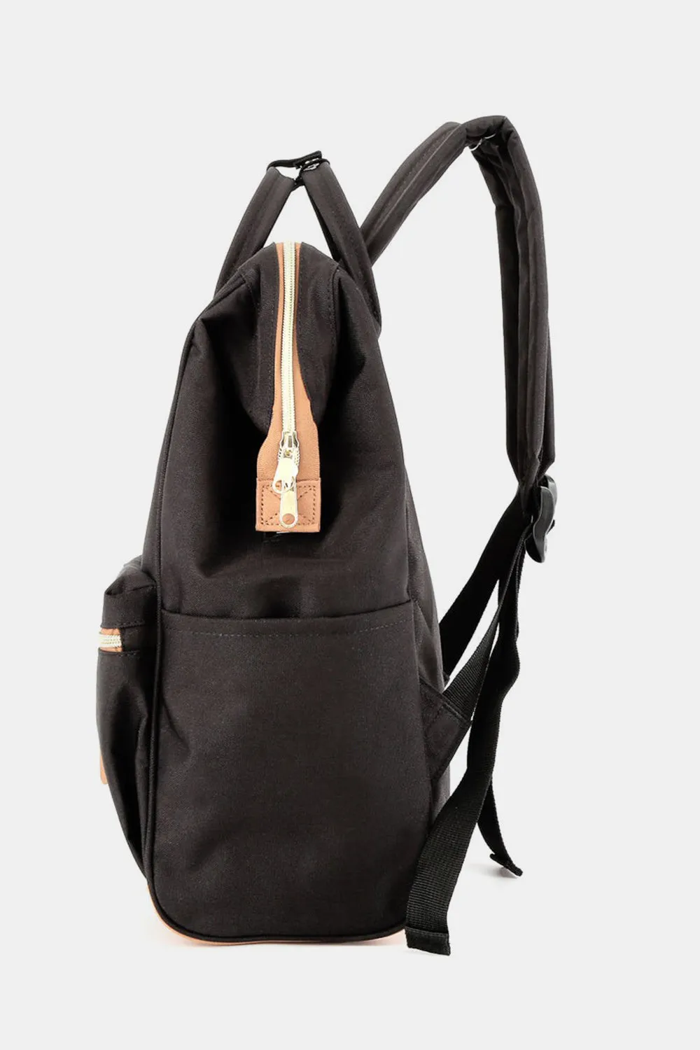 Blue Zone Planet |  Himawari Contrast Waterproof Canvas Backpack Bag with Side Pockets