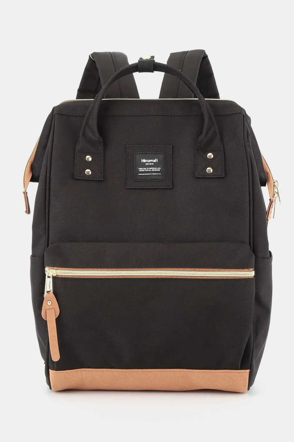 Blue Zone Planet |  Himawari Contrast Waterproof Canvas Backpack Bag with Side Pockets