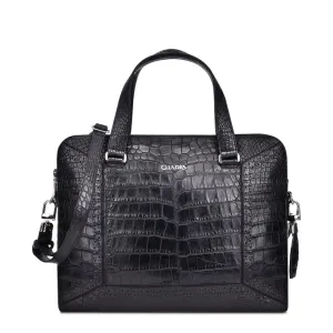 BO421AL - Cuadra black business casual alligator messenger bag for men / women