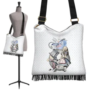 Boho Bag (Canvas) - Alice in Wonderland Gifts #103 Blue Series | Hobo Slouchy Bag Crossbody, Shoulder Bags for Women Hobo, Boho Bag