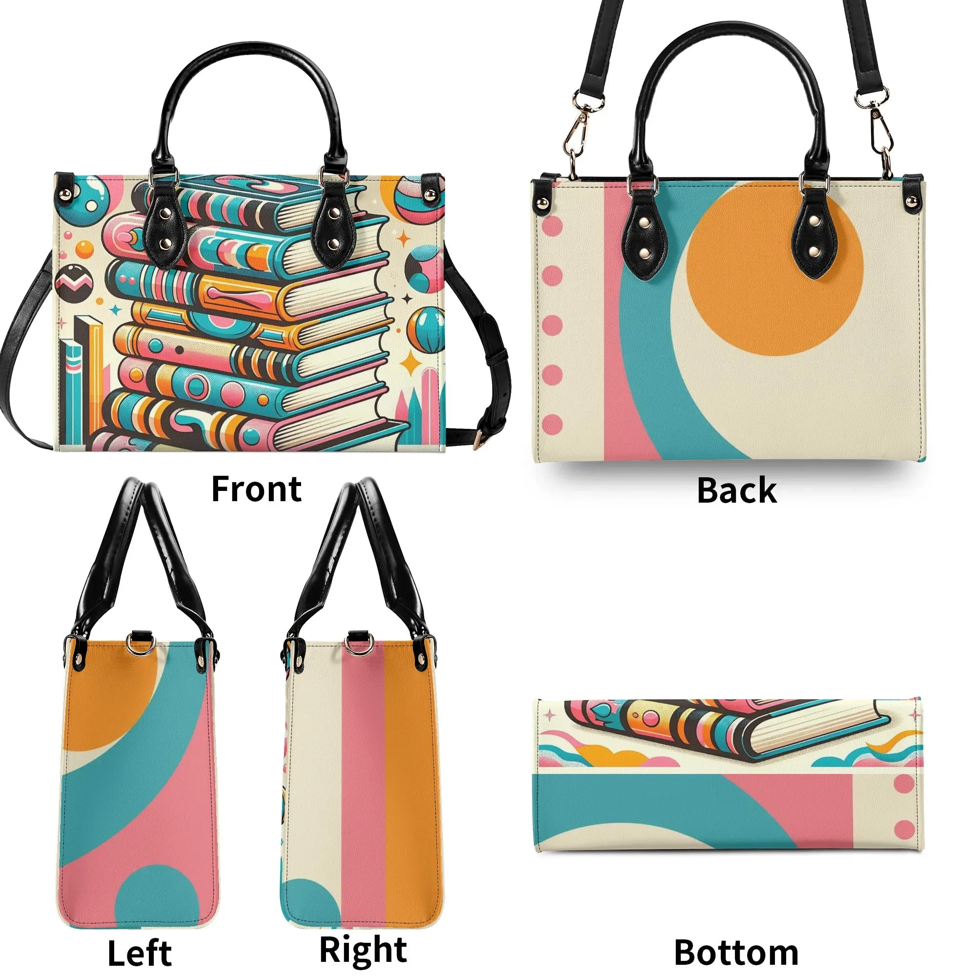 Book Lover Gifts, Retro Style Groovy Books, Kitschy  Shoulder-Handbag