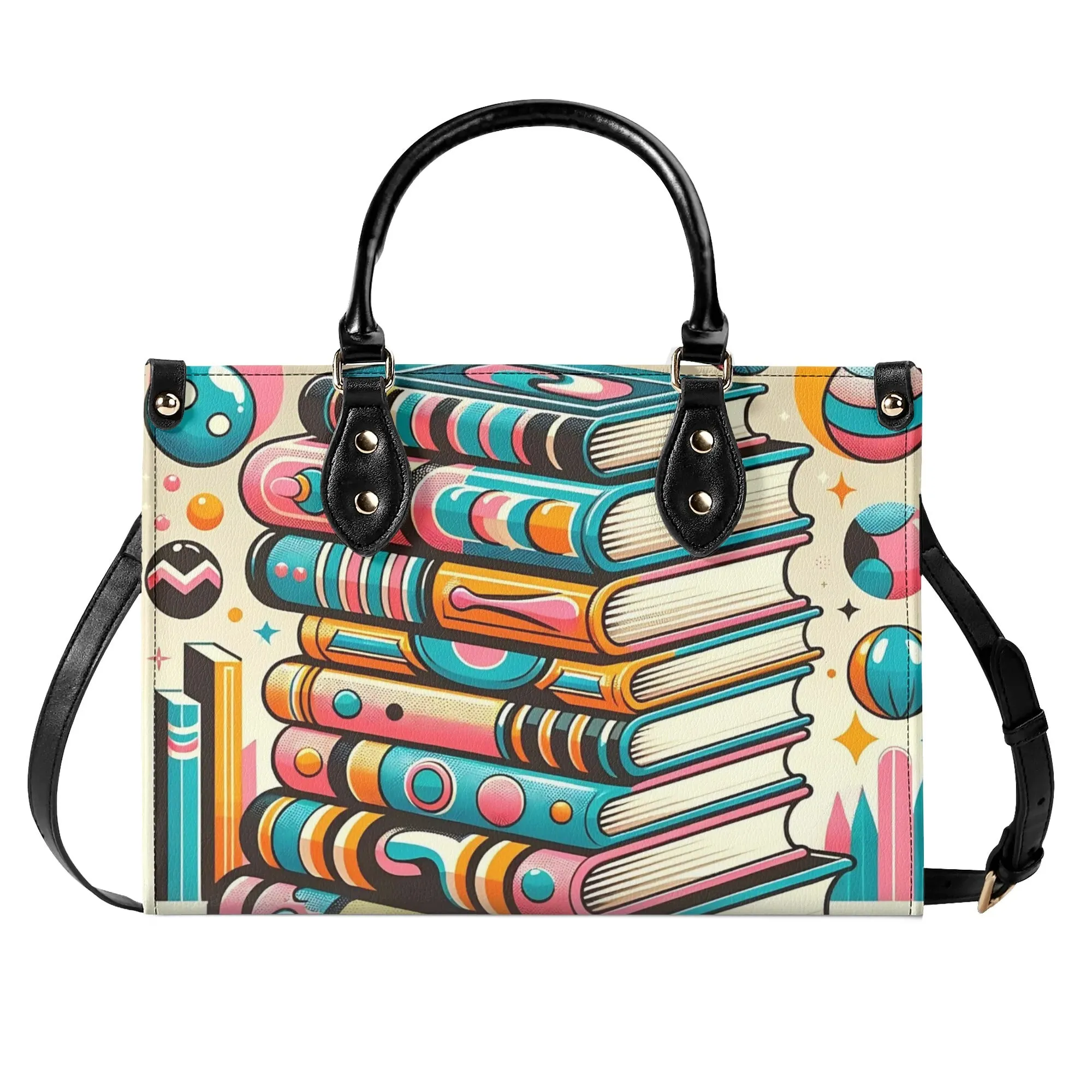 Book Lover Gifts, Retro Style Groovy Books, Kitschy  Shoulder-Handbag