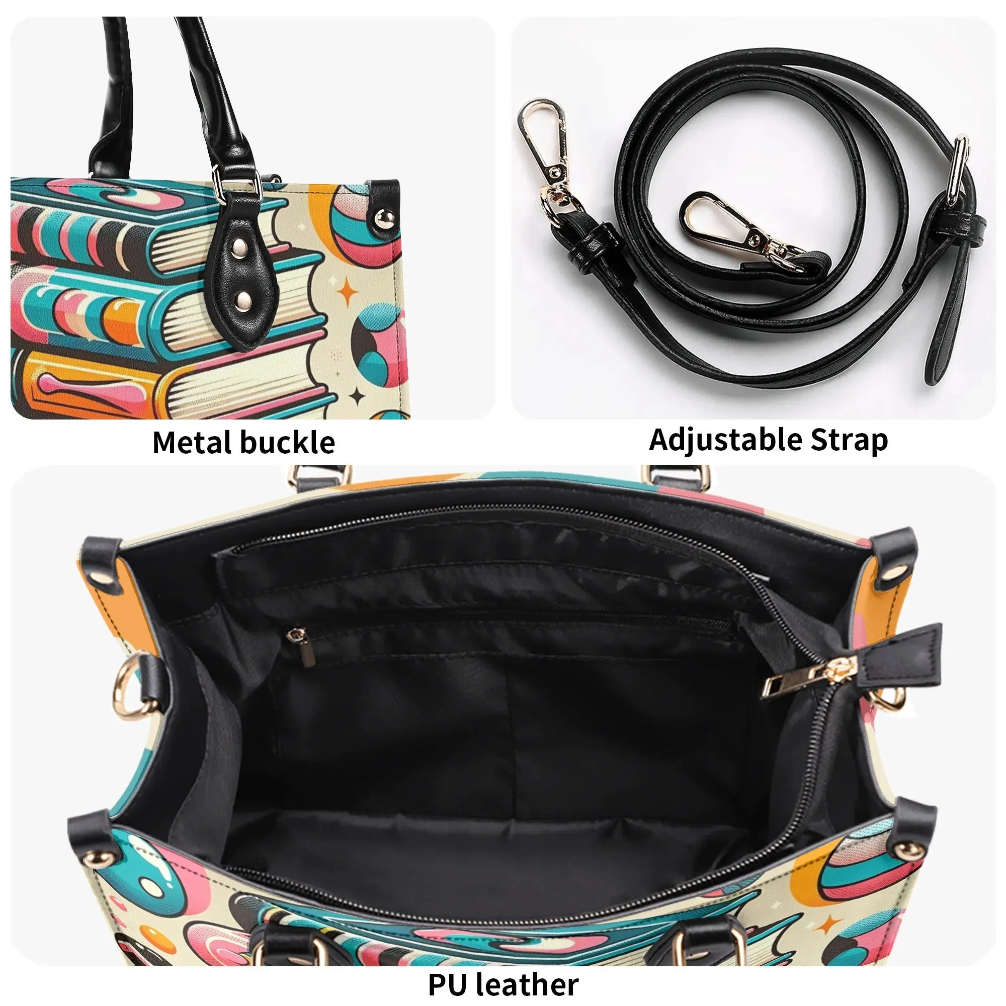 Book Lover Gifts, Retro Style Groovy Books, Kitschy  Shoulder-Handbag