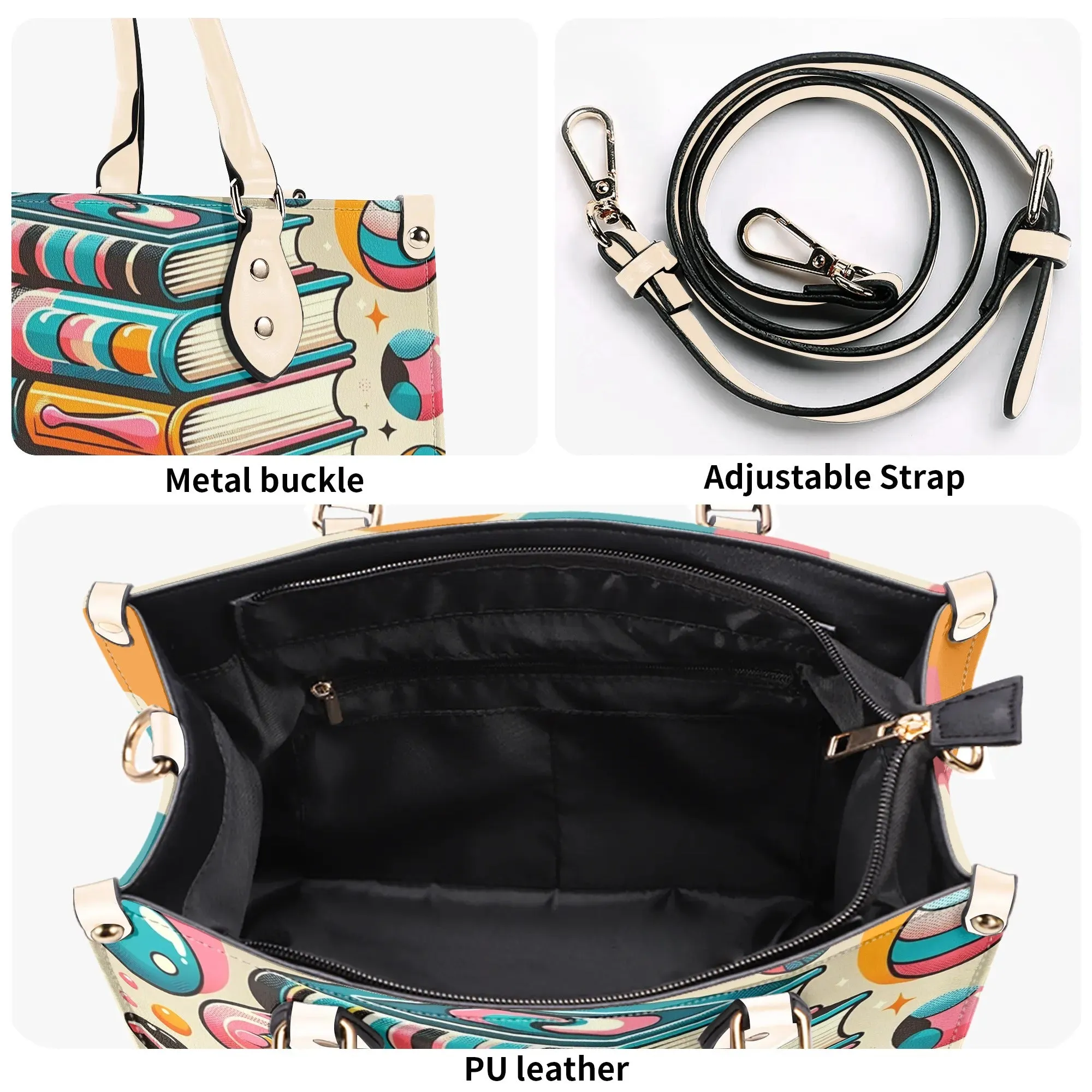 Book Lover Gifts, Retro Style Groovy Books, Kitschy  Shoulder-Handbag