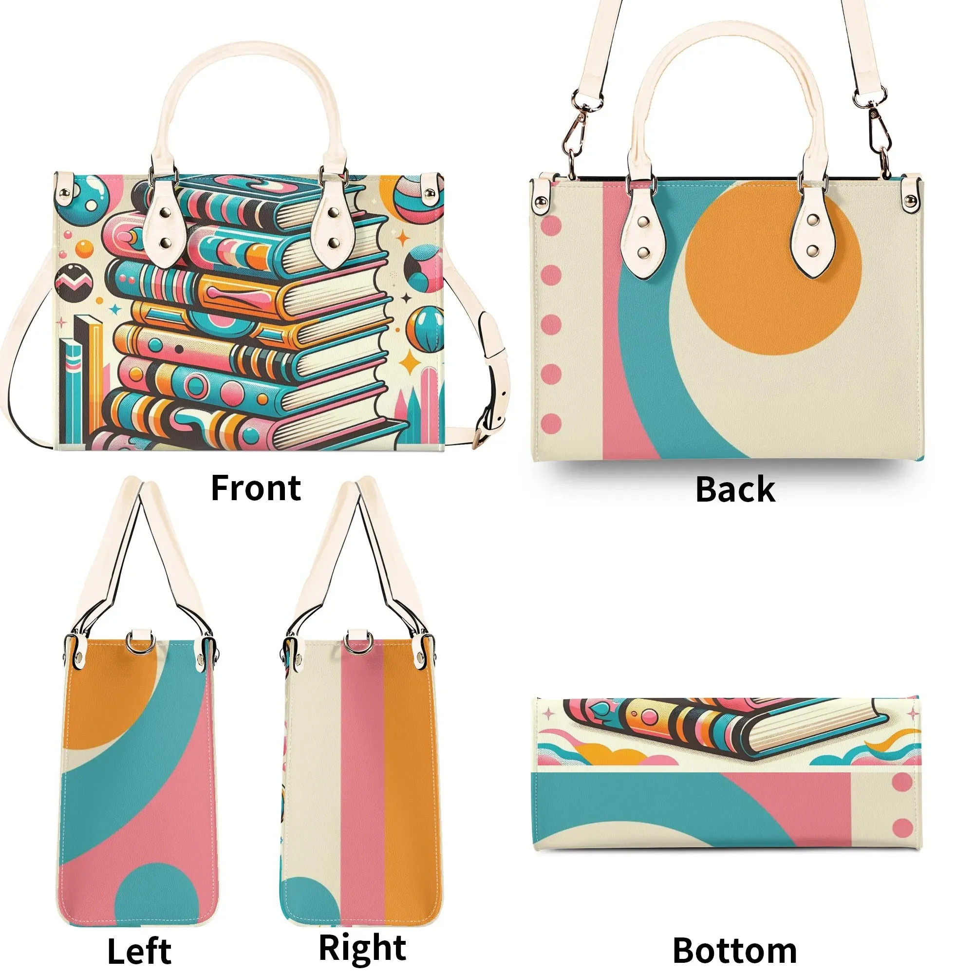 Book Lover Gifts, Retro Style Groovy Books, Kitschy  Shoulder-Handbag