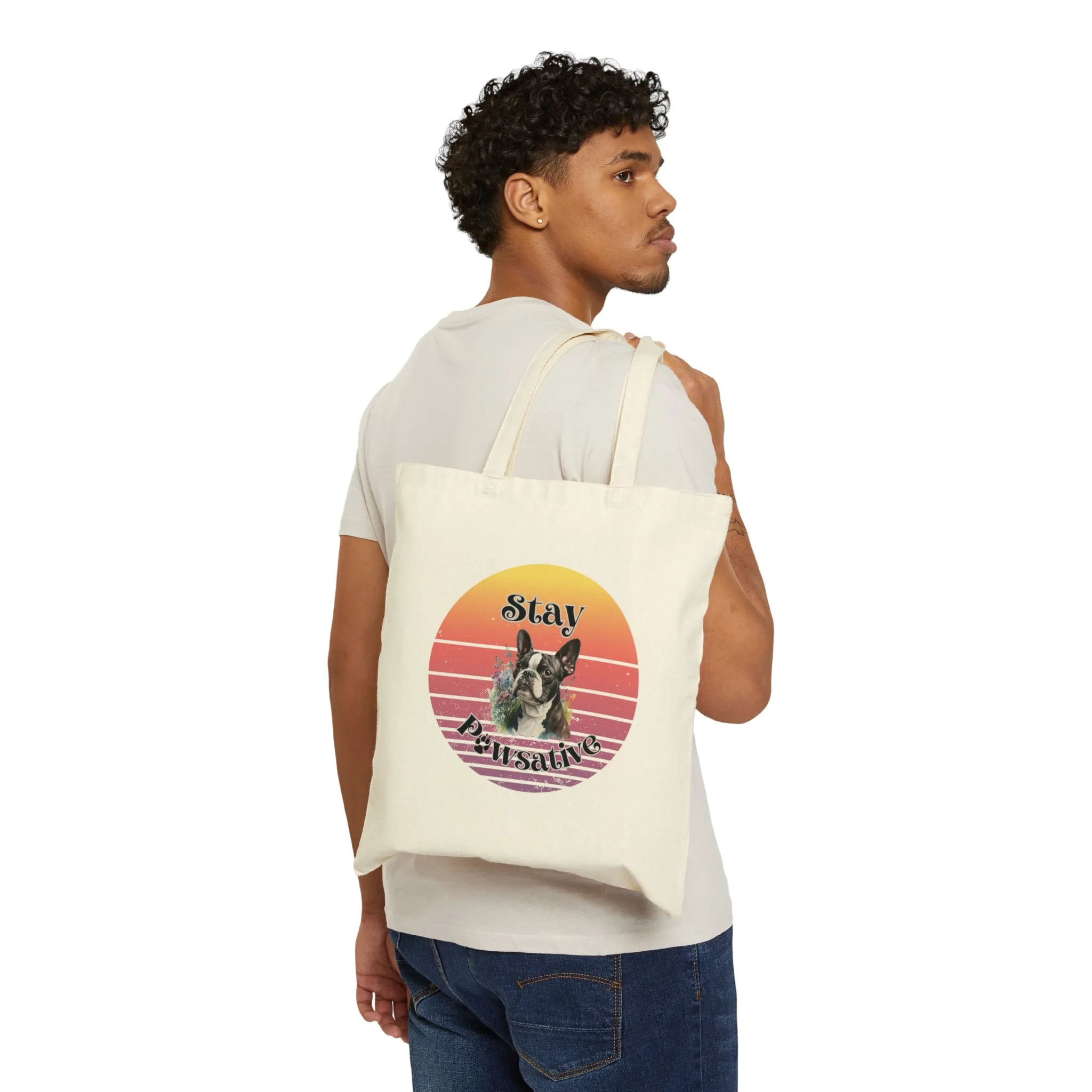 Boston Terrier Cotton Canvas Tote Bag