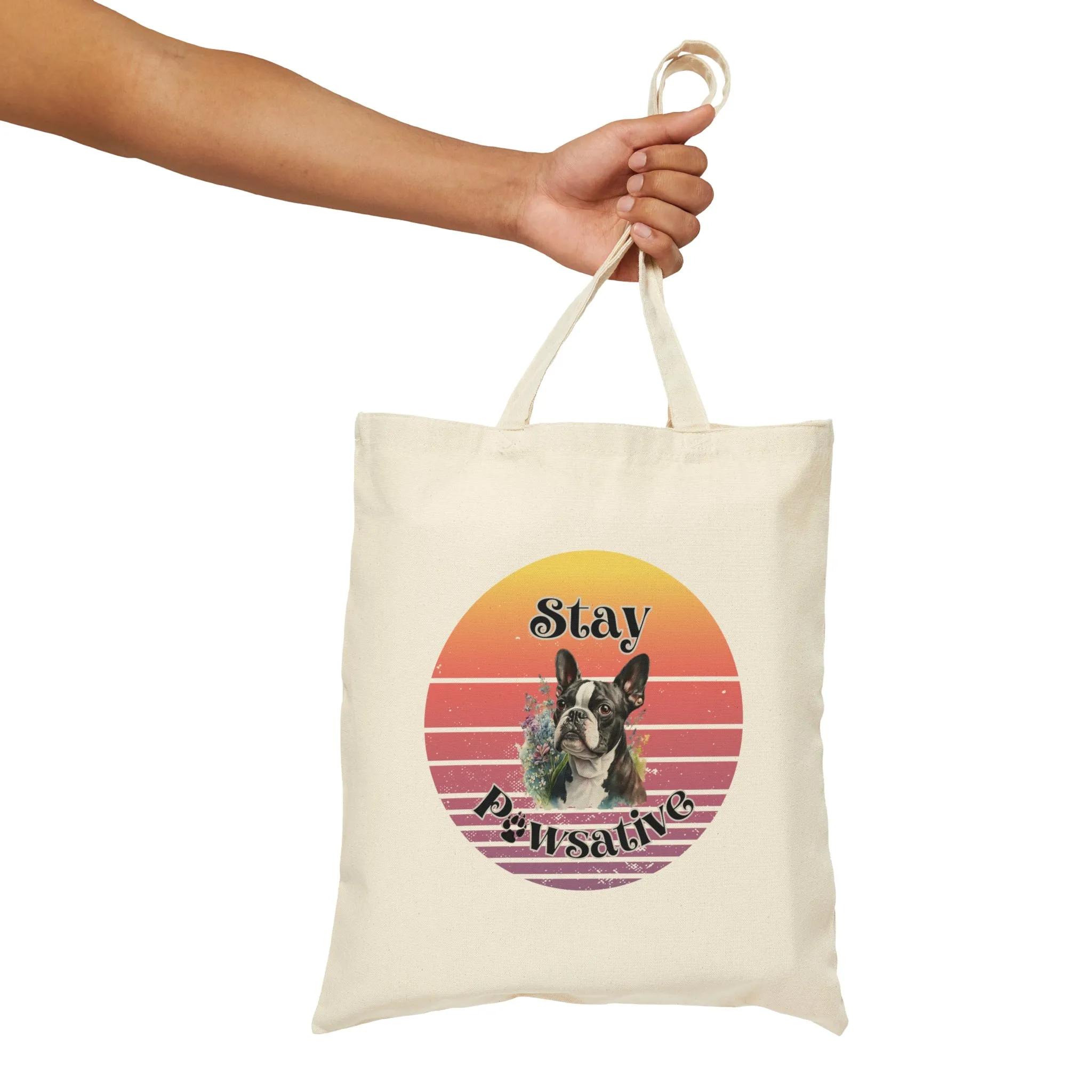 Boston Terrier Cotton Canvas Tote Bag