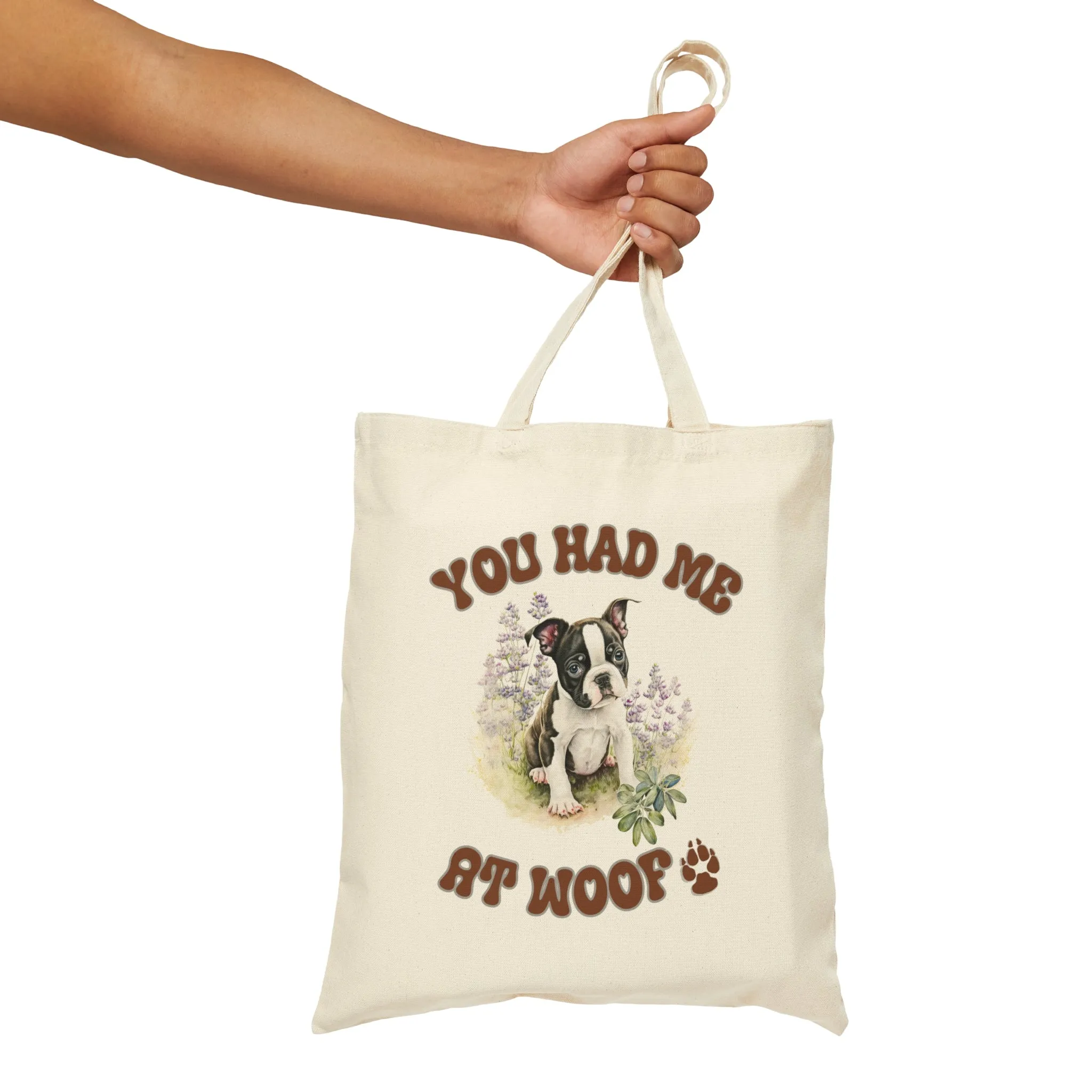 Boston Terrier Cotton Canvas Tote Bag