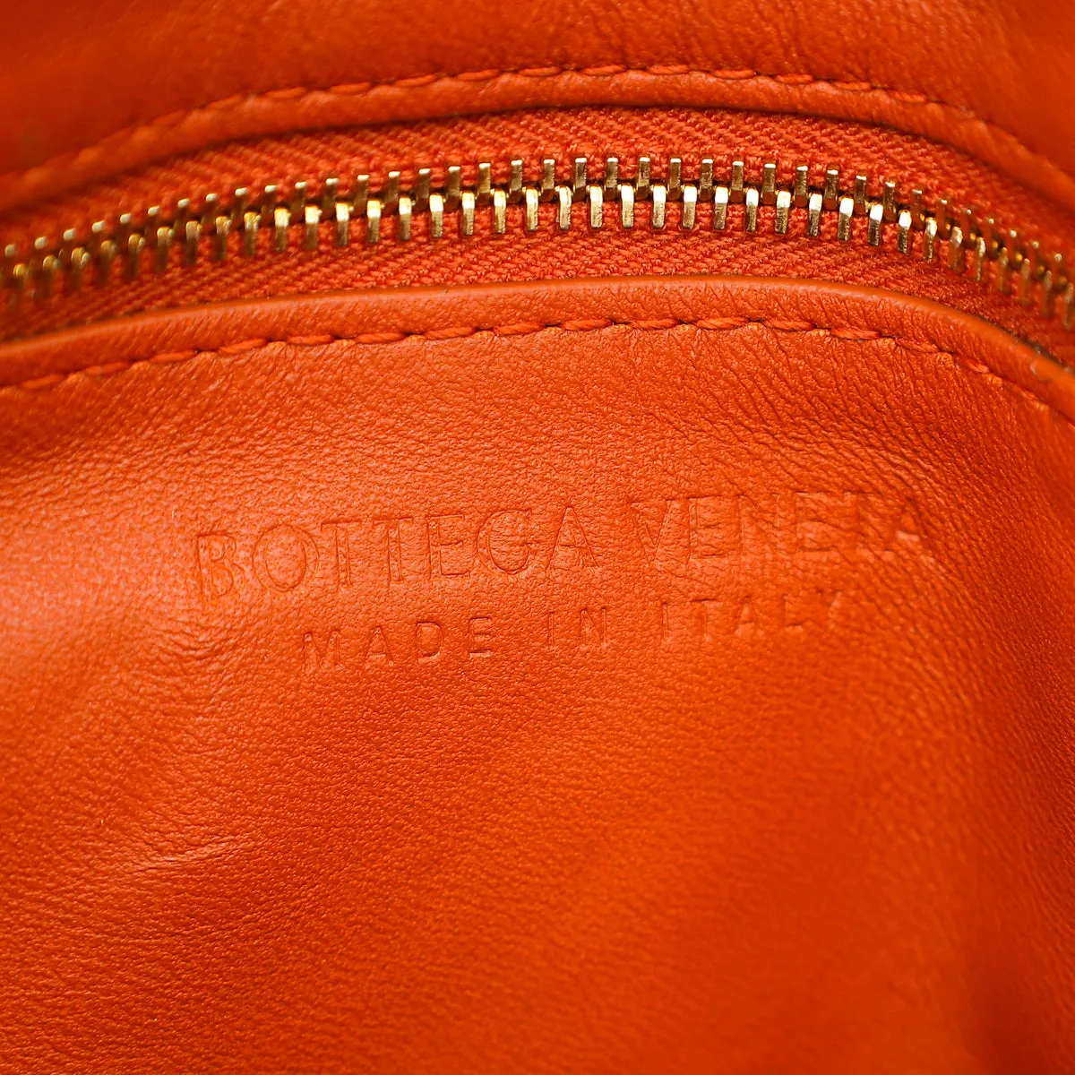 Bottega Veneta Rust Orange Padded Intrecciato Chain Cassette Bag