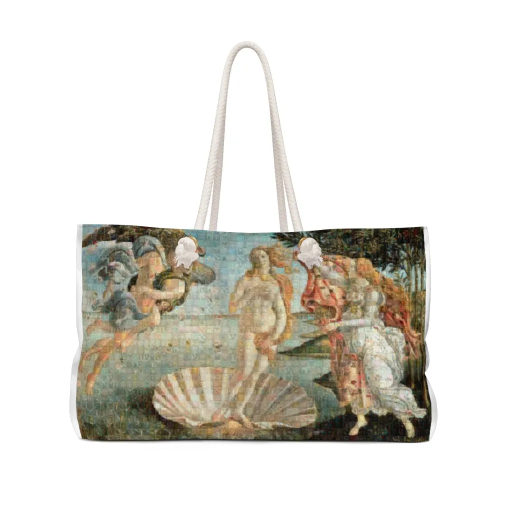 Botticelli's Venus Weekend tote bag, photomosaic by Gabriele Levy