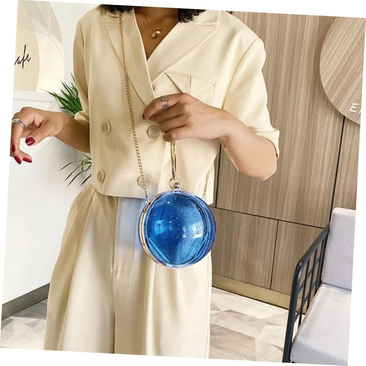 Box Messenger Bag for Women Round Clear Purse Mini Round Shape Purse Vintage Handbags for Women