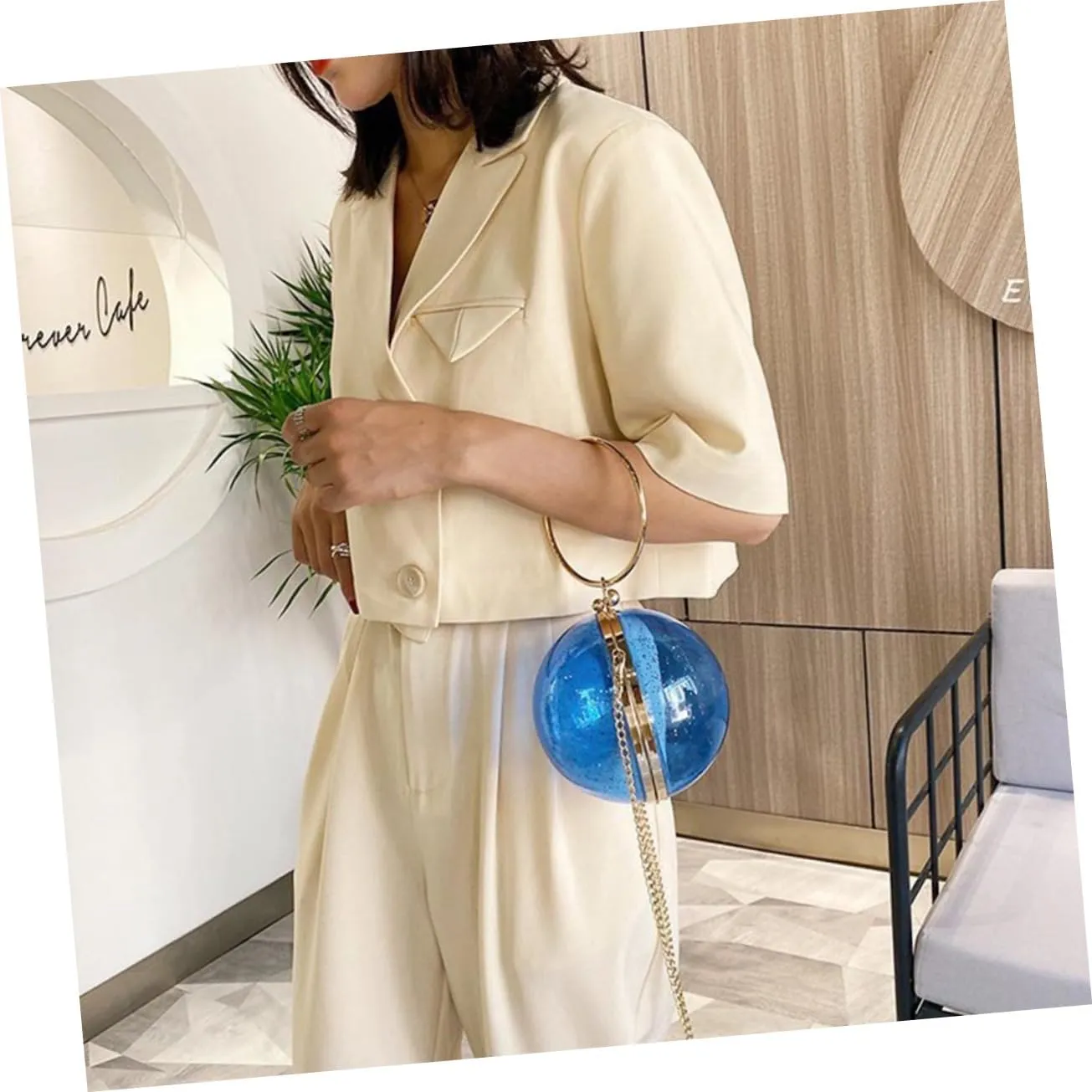 Box Messenger Bag for Women Round Clear Purse Mini Round Shape Purse Vintage Handbags for Women