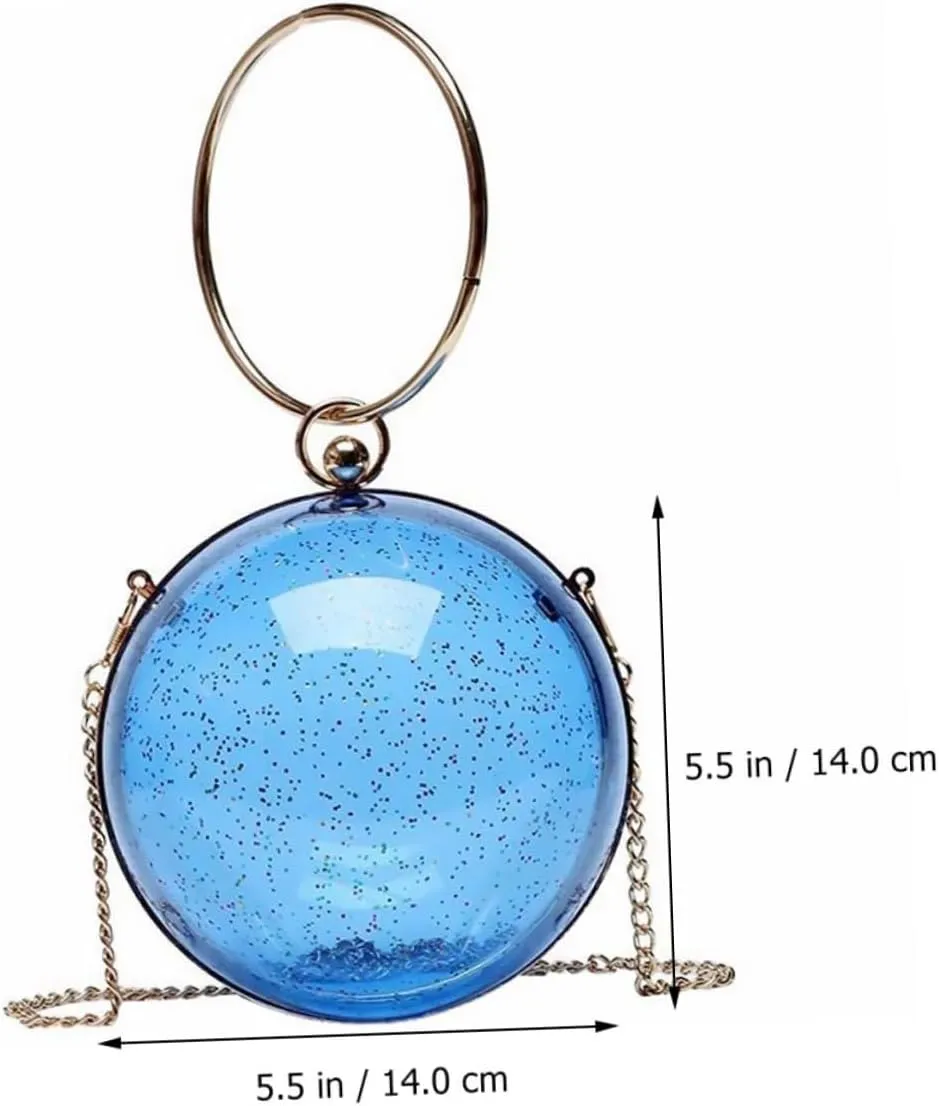 Box Messenger Bag for Women Round Clear Purse Mini Round Shape Purse Vintage Handbags for Women