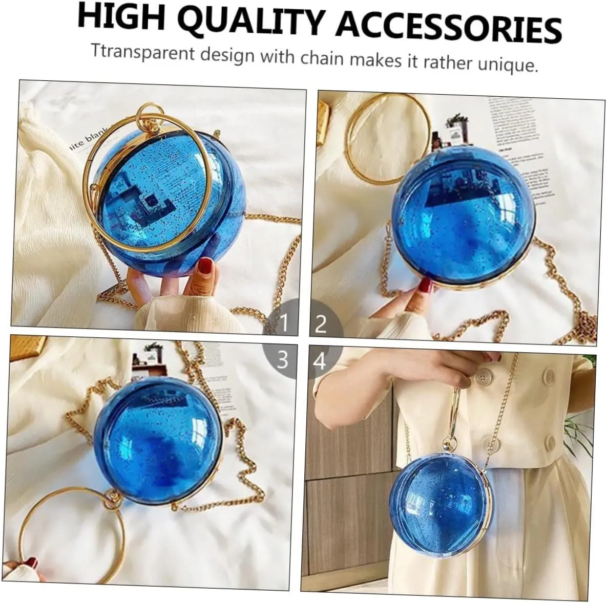 Box Messenger Bag for Women Round Clear Purse Mini Round Shape Purse Vintage Handbags for Women