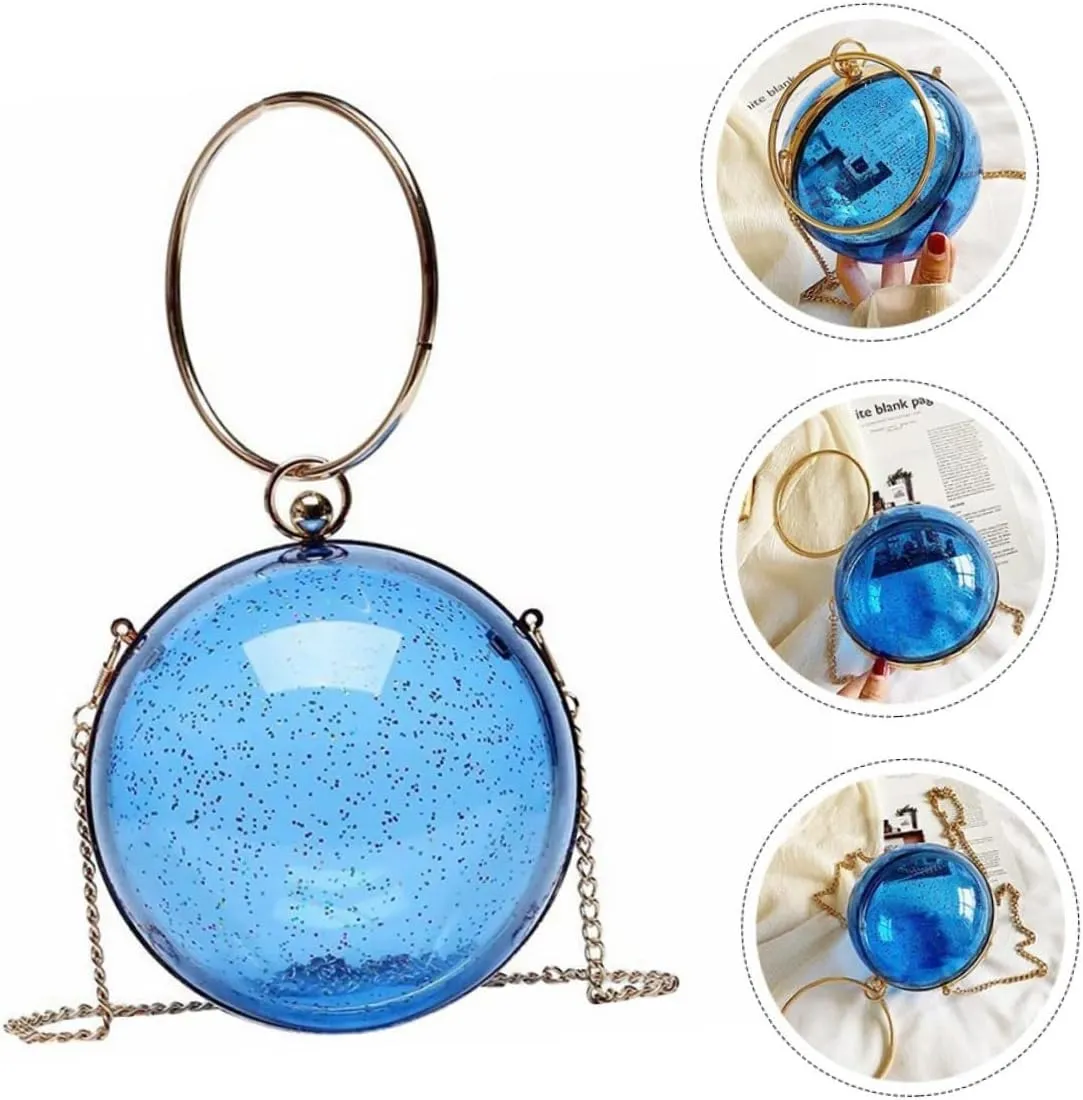 Box Messenger Bag for Women Round Clear Purse Mini Round Shape Purse Vintage Handbags for Women